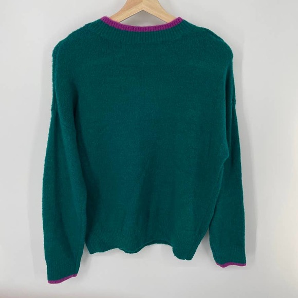 Code x Mode Tres Chic Green Crewneck Sweater Mediu - Picture 4 of 5
